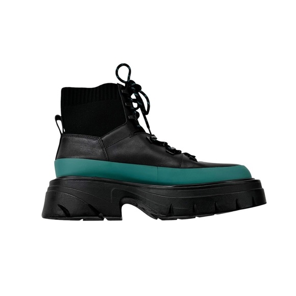 Marc Fisher Leather ML Izumi Combat Boot Real Sheepkin Fur Black Size 7 NWT - Picture 6 of 13